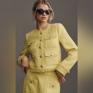 NWT Size M - Walter Baker Bennet Lady Jacket, Lemon Tweed
